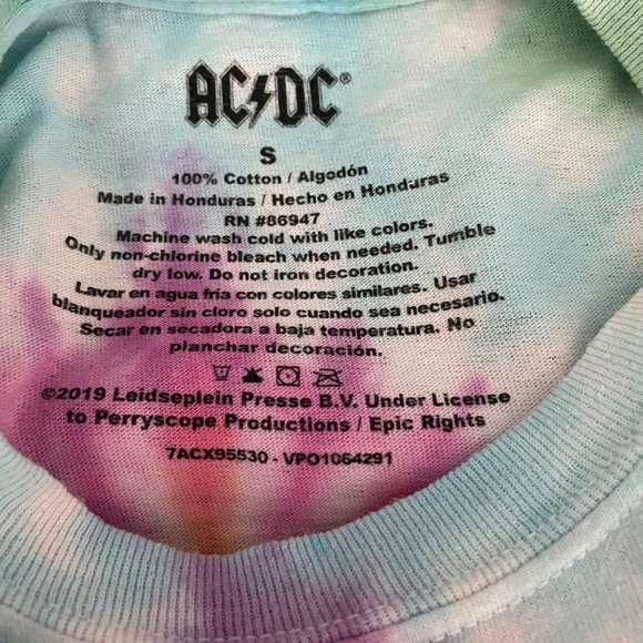 AC/DC Tie Dye Crop Top - Picture 3 of 5